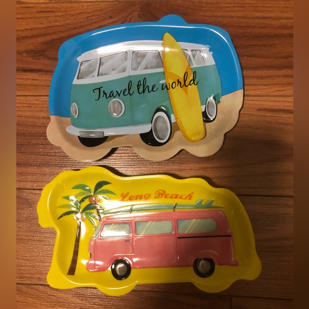 Summer Surfing Theme Party Plates Travel Long Beach Surfs Up Board
